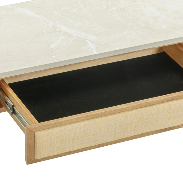 Paige 56" Natural Oak 2-Drawer Console Desk