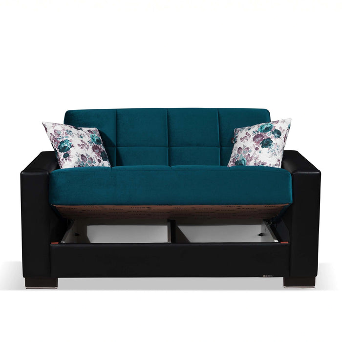 Ottomanson Armada Collection Upholstered Convertible Loveseat with Storage