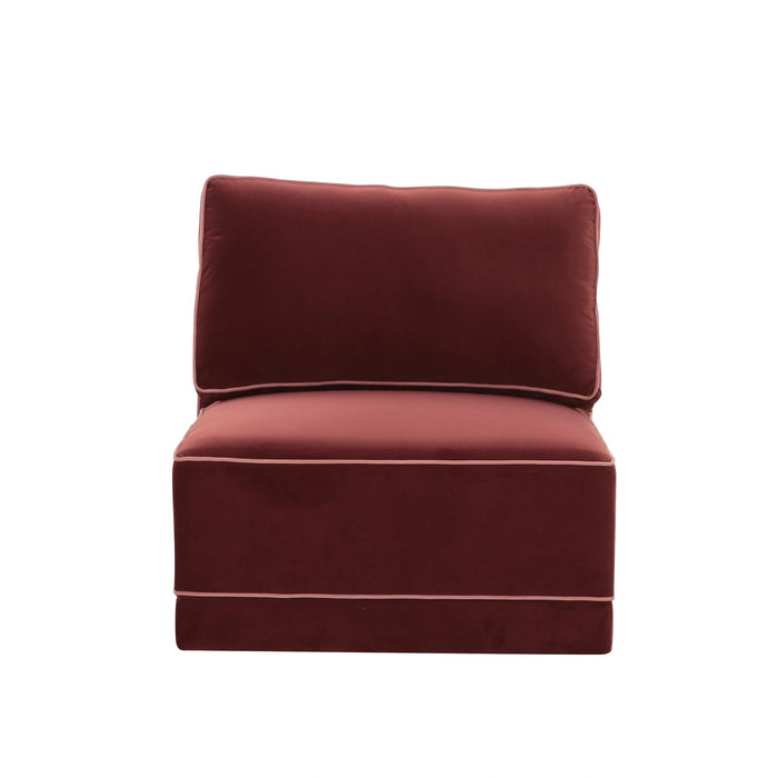 Willow Performance Velvet Modular Armless Chair