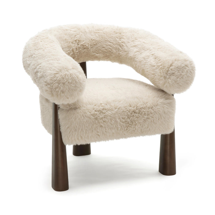 Spara Contract-Grade Straight Vegan Shearling Accent Chair
