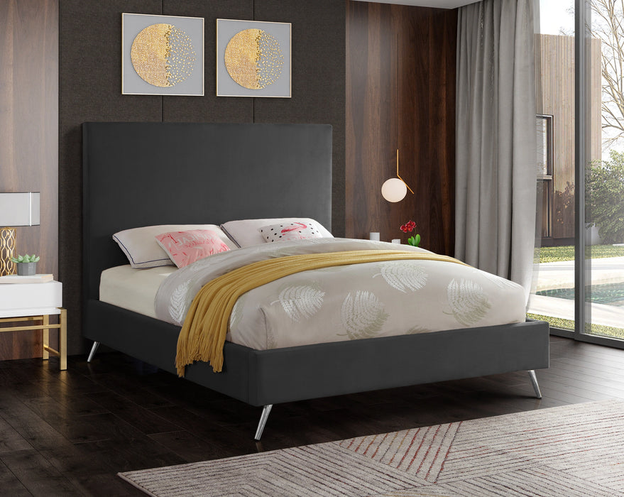 Jasmine Grey Velvet King Bed
