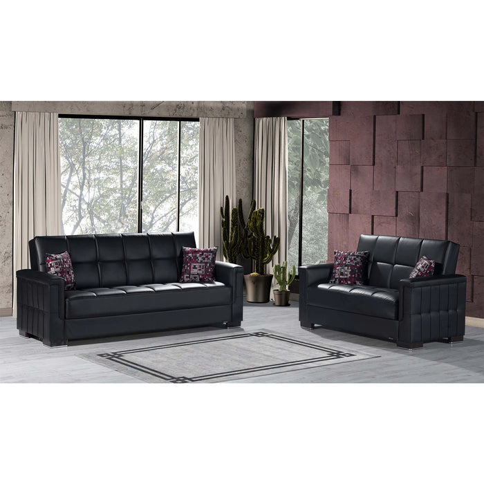 Ottomanson Armada Collection Upholstered Convertible Loveseat with Storage