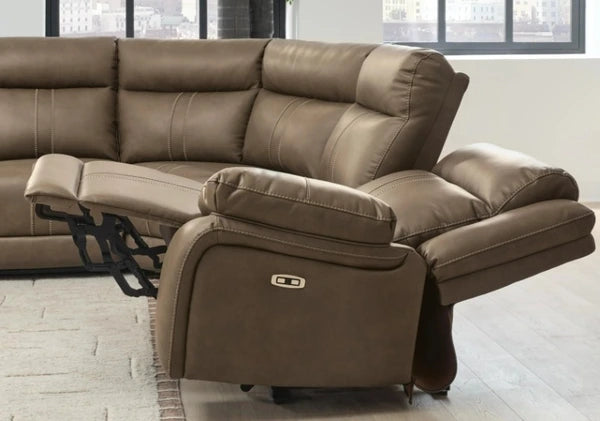 Max-Momentum 5-Piece Biscotti Power Reclining Curved Sectional