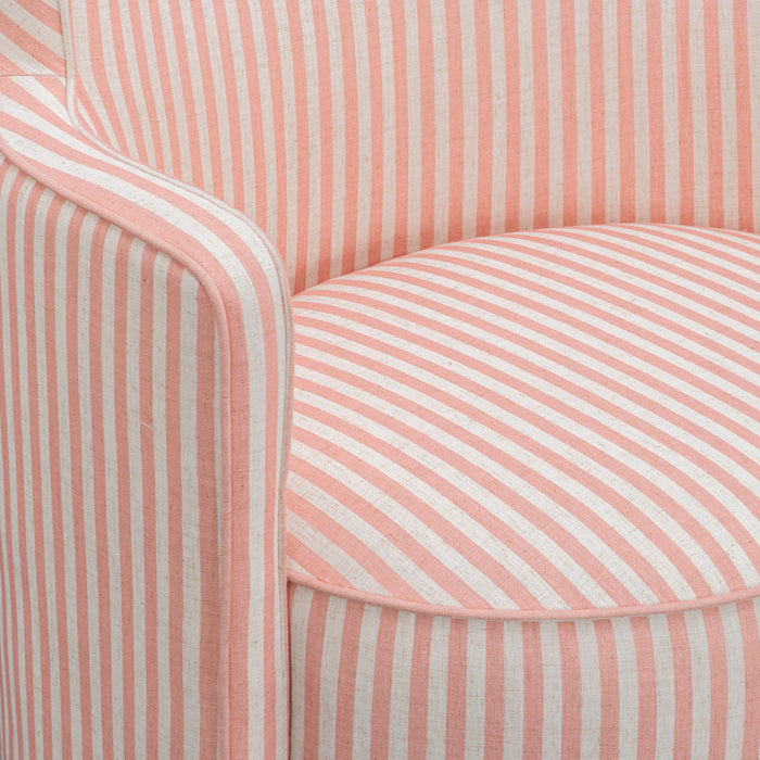 Passe Striped Linen Swivel Chair
