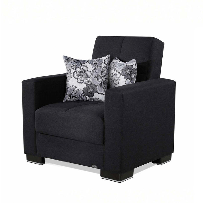 Ottomanson Armada Collection Upholstered Convertible Armchair with Storage
