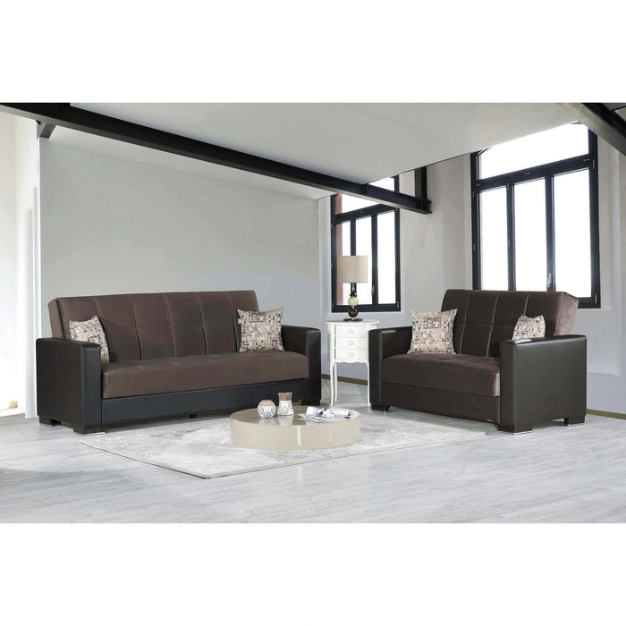 Ottomanson Armada Collection Upholstered Convertible Sofabed with Storage