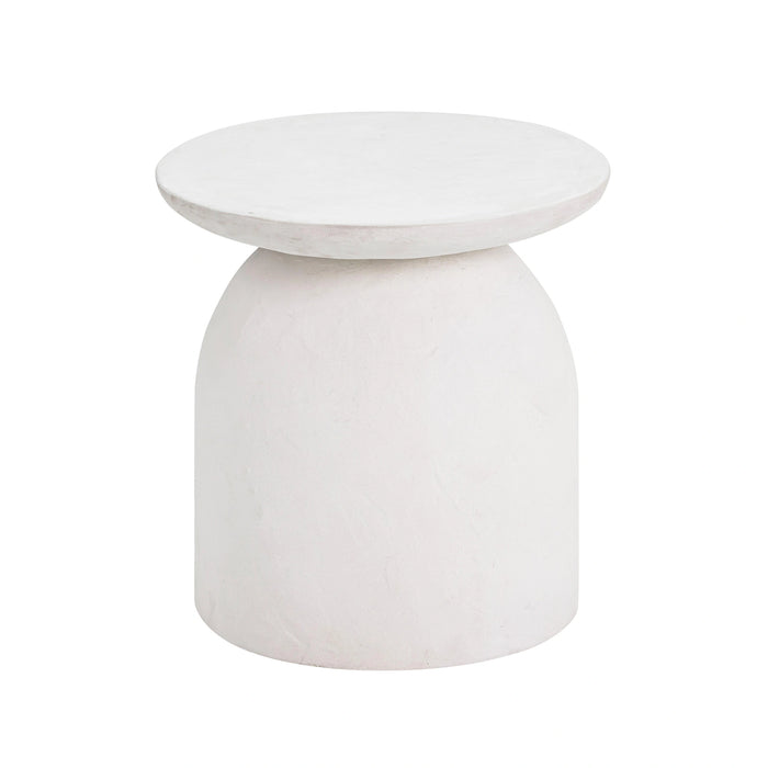 Aloe White Indoor/Outdoor Concrete Side Table