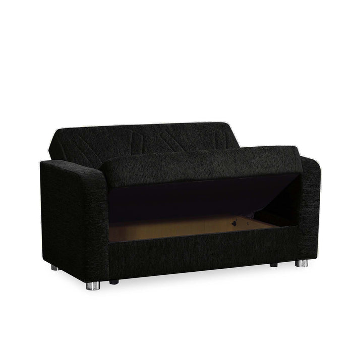Ottomanson Elegance Collection Upholstered Convertible Loveseat with Storage