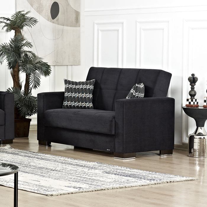 Ottomanson Armada Collection Upholstered Convertible Loveseat with Storage