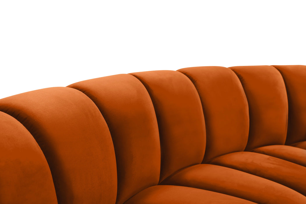 Infinity Cognac Velvet 8pc. Modular Sectional