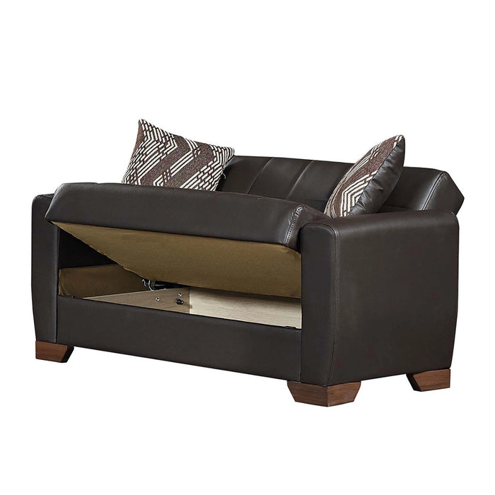 Ottomanson Barato Collection Upholstered Convertible Loveseat with Storage