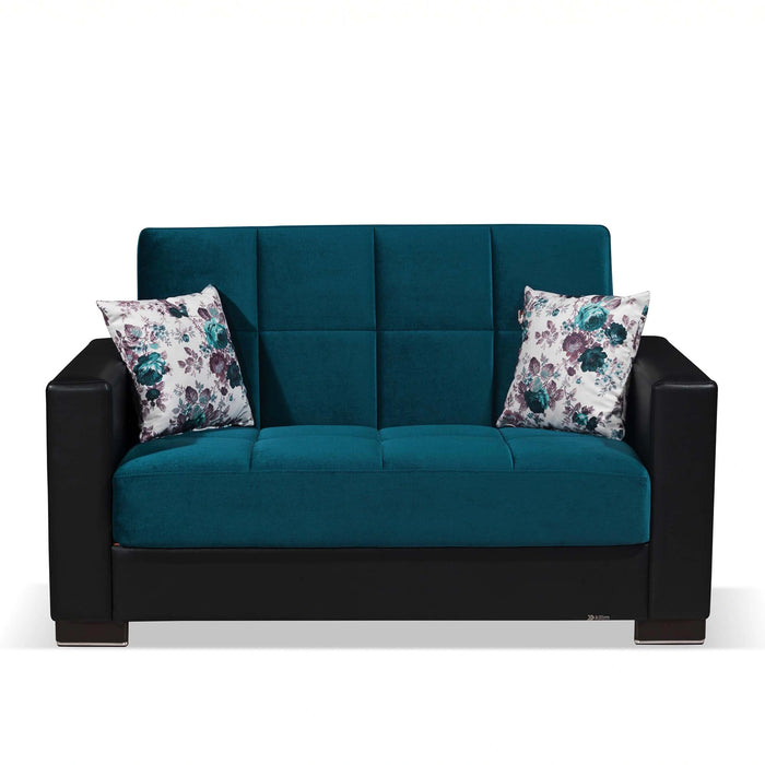 Ottomanson Armada Collection Upholstered Convertible Loveseat with Storage