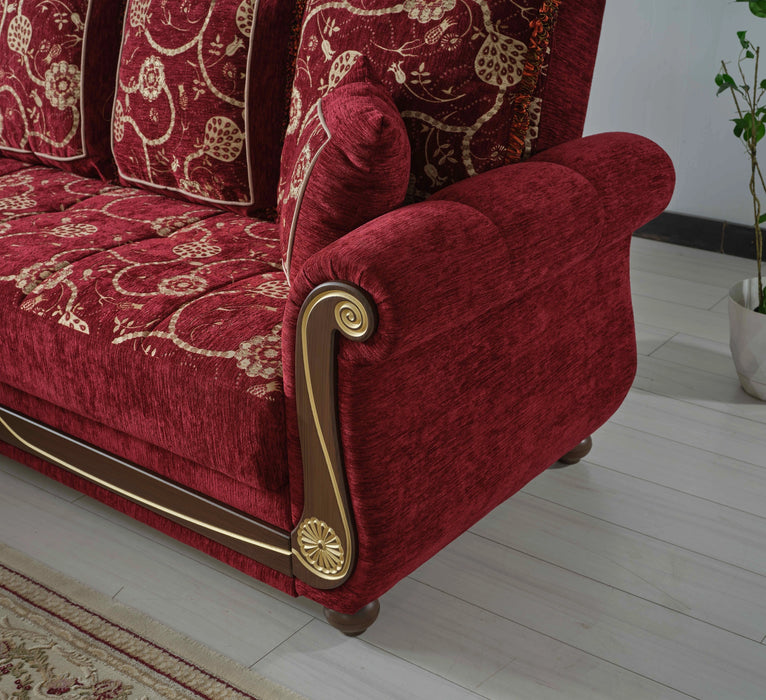 Ottomanson Americana Collection Upholstered Convertible Sectional with Storage
