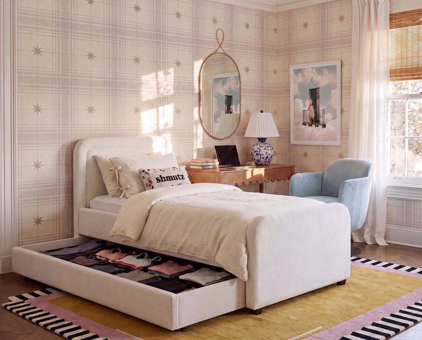 Briella Performance Velvet Trundle Bed in Twin