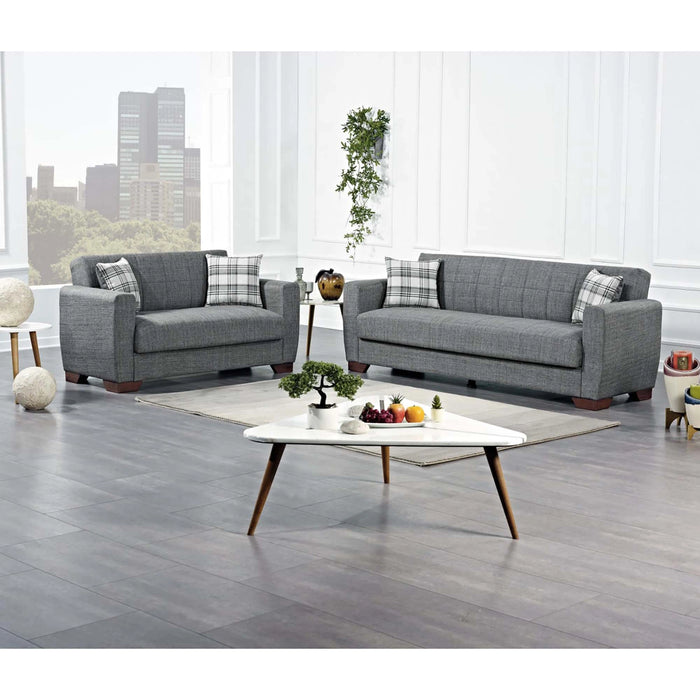 Ottomanson Barato Collection Upholstered Convertible Loveseat with Storage