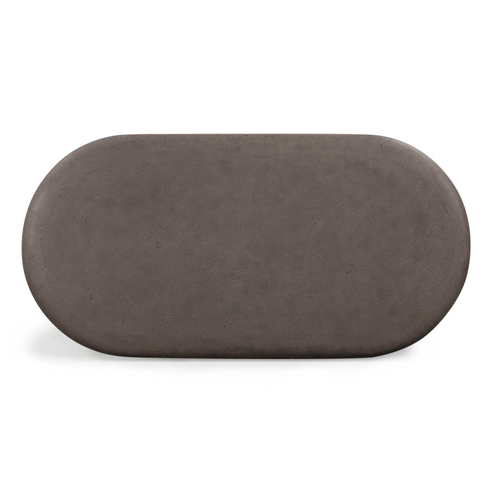 Suraya 55" Indoor/Outdoor Concrete Rounded Coffee Table