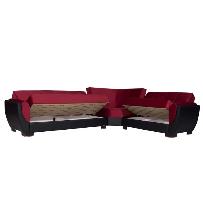 Ottomanson Armada Air Collection Upholstered Convertible Sectional with Storage