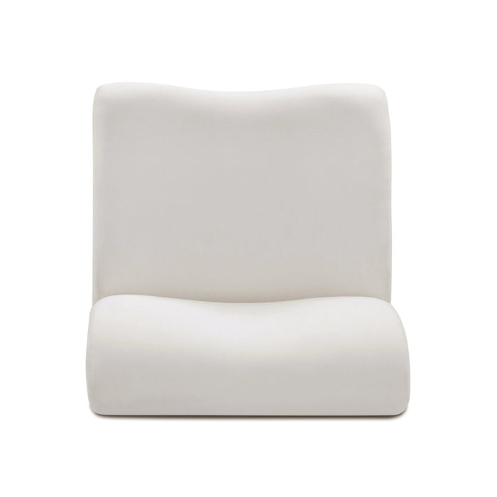 Zenith Contract-Grade Upcycled Fabric Cream Armless Chair