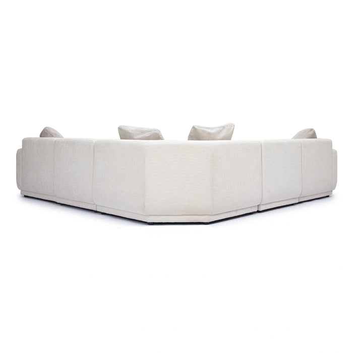 Perry 5-Piece Cream Performance Chenille Modular L-Sectional