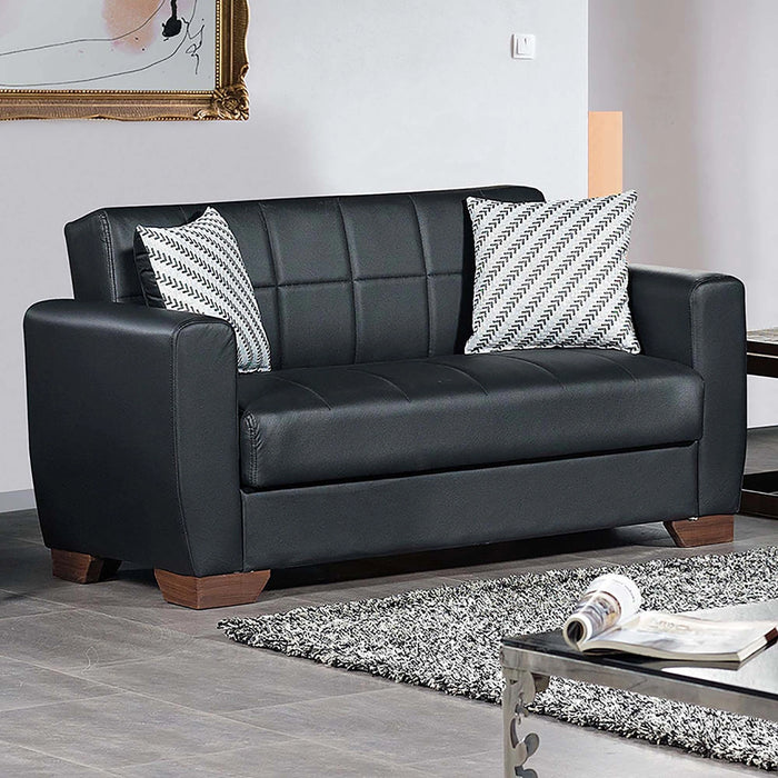 Ottomanson Barato Collection Upholstered Convertible Loveseat with Storage
