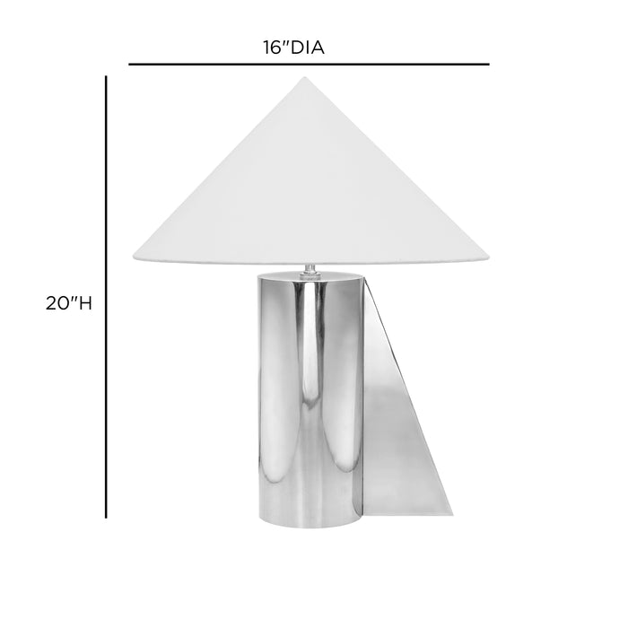 Geo Angled Chrome Table Lamp