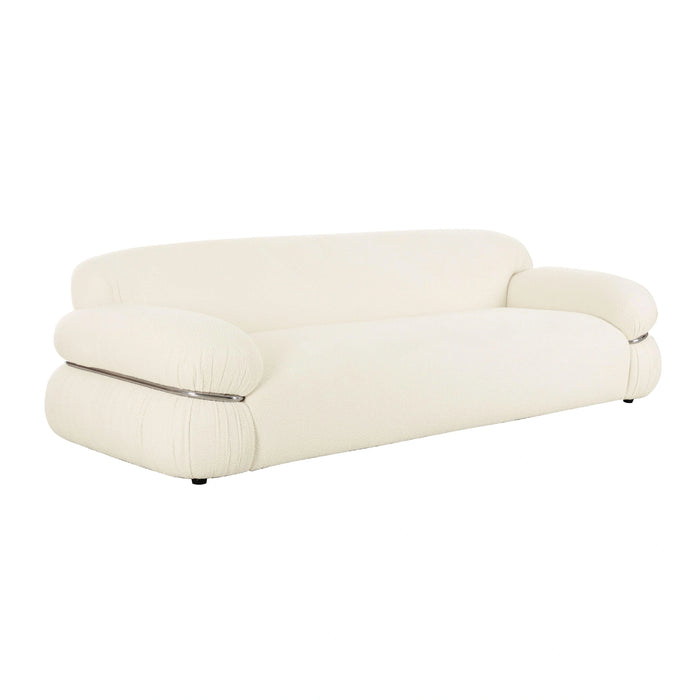 Leyla 98" Cream Performance Boucle Sofa