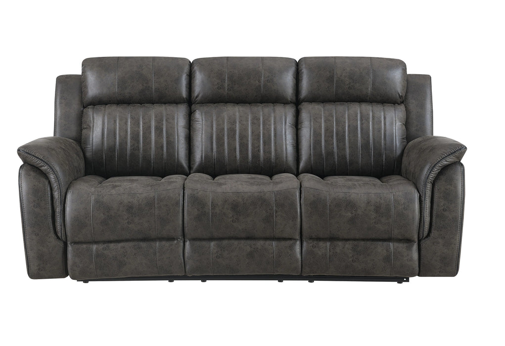U8517 Grey Reclining Sofa/Console Reclining Loveseat