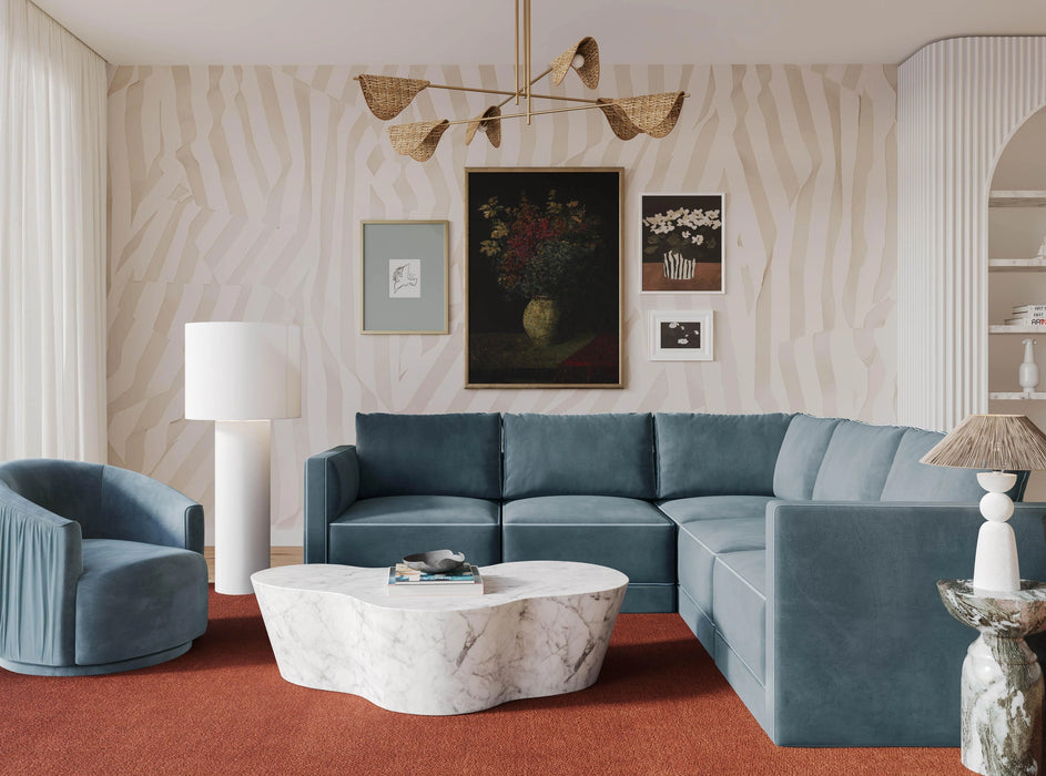 Willow 5-Piece Performance Velvet Modular L Sectional