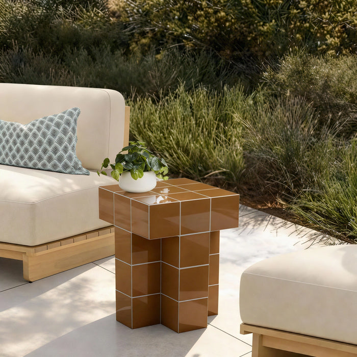 Alma Tile Concrete Indoor/Outdoor Side Table
