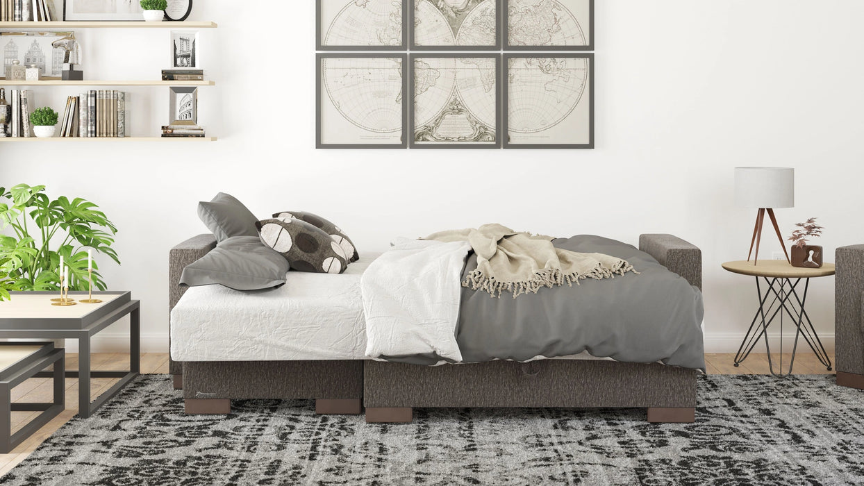 Ottomanson Armada Collection Upholstered Convertible Chaise Lounge with Storage