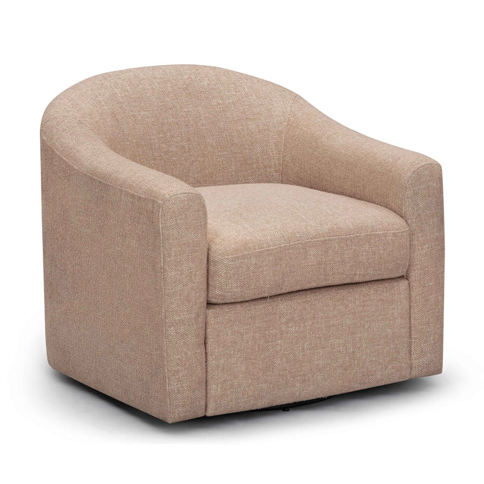 Thao Contract-Grade Basketweave Fabric Swivel Accent Chair