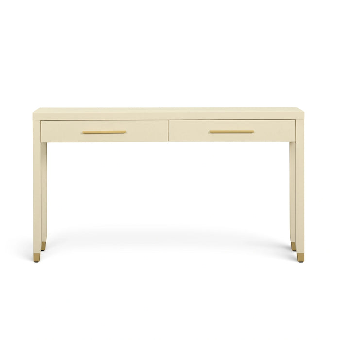 Dani 54" Cream Faux Shagreen 2-Drawer Console Table