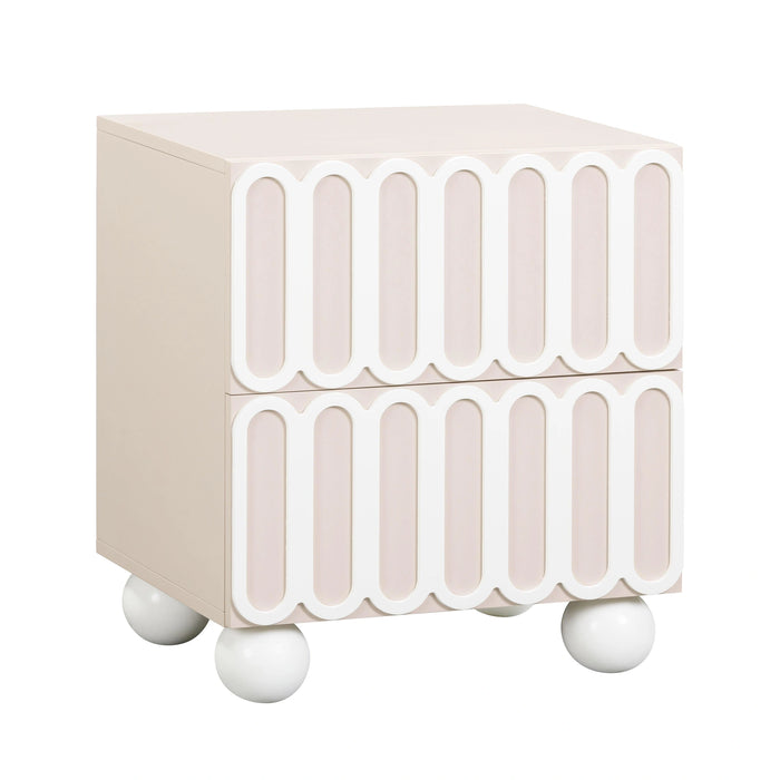 Tori 23" Motif 2-Drawer Nightstand