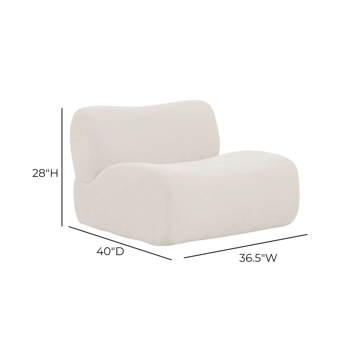 Zenith Contract-Grade Upcycled Fabric Cream Armless Chair