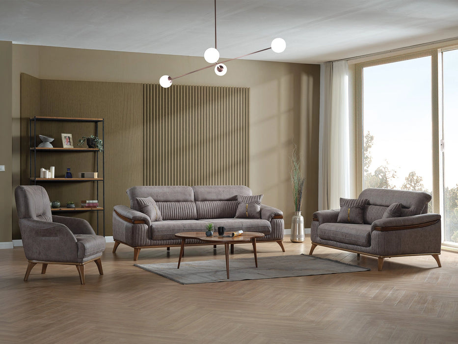 Beta 3-pieces (Sofa & Loveseat & Chair) Livingroom Set Fume