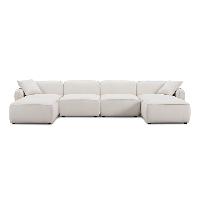 Travie 6-Piece Performance Corduroy Velvet Modular U-Sectional