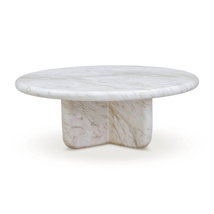 Juju Faux Marble Indoor/Outdoor Round Coffee Table (24"-32")