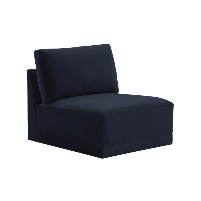 Willow Performance Velvet Modular Armless Chair