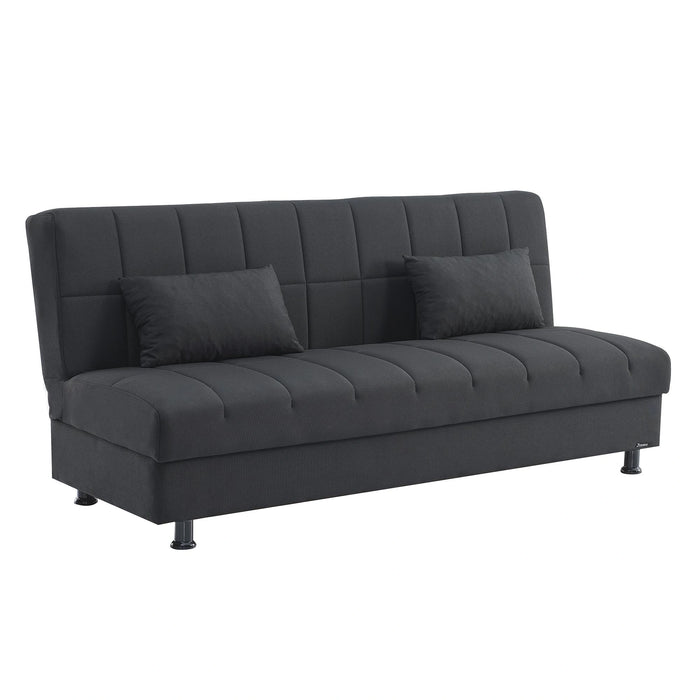 Ottomanson Sasta Collection Convertible Sofabed with Storage, Living Room Furniture, Bedroom Couch For Small Rooms, Studio Apartment Essentials, Black