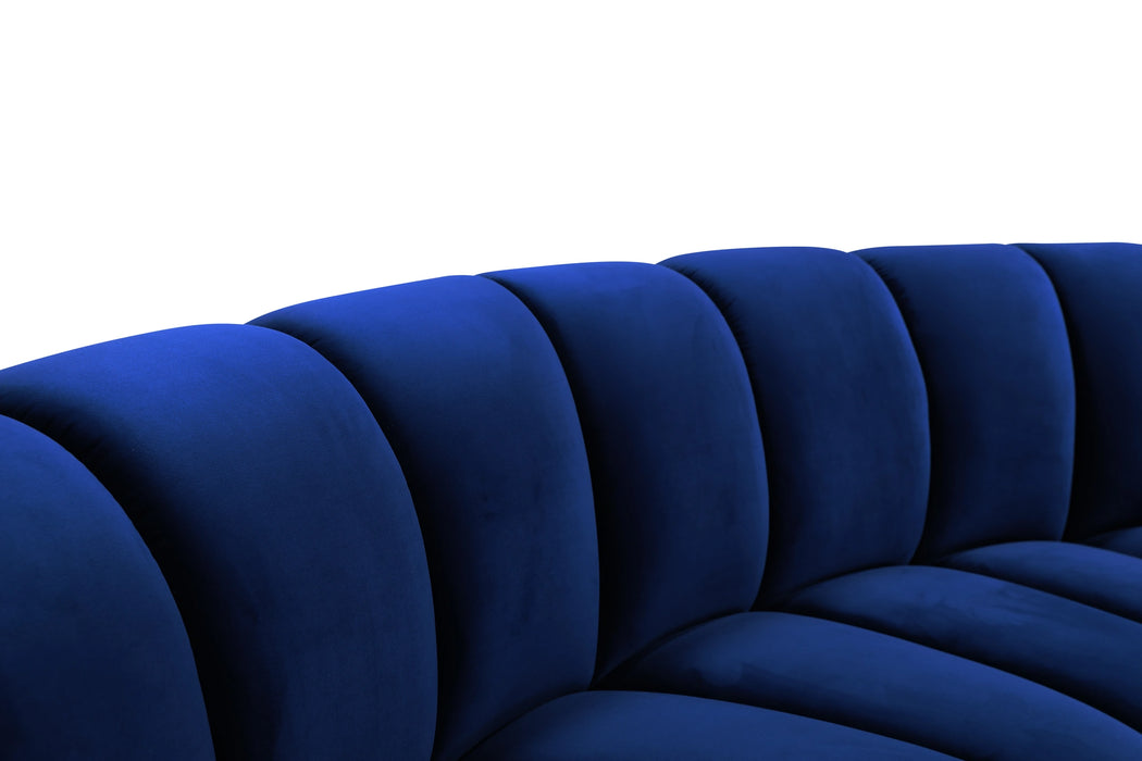 Infinity Navy Velvet 7pc. Modular Sectional