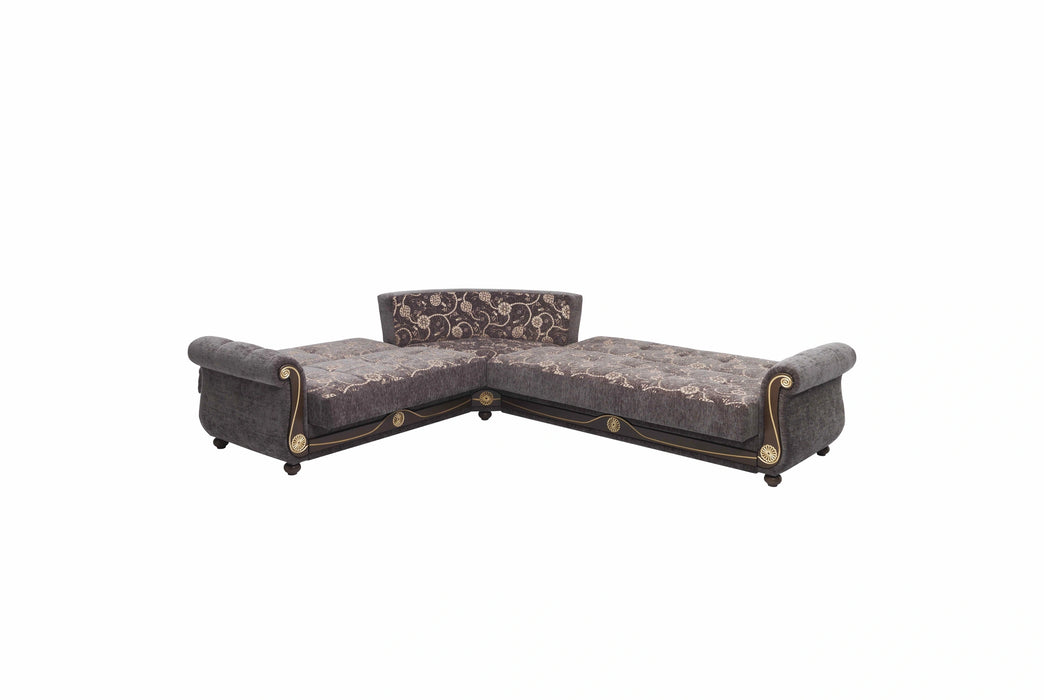 Ottomanson Americana Collection Upholstered Convertible Sectional with Storage