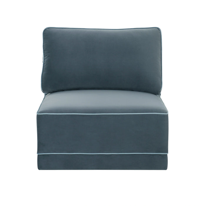 Willow Performance Velvet Modular Armless Chair