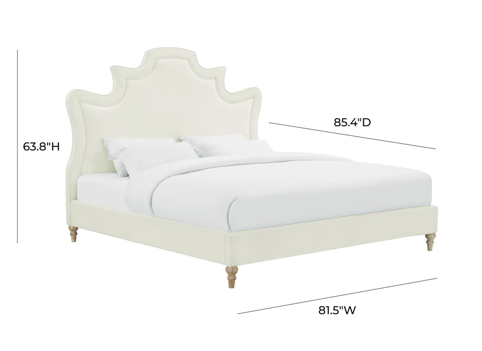 Serenity Cream Performance Velvet Bed