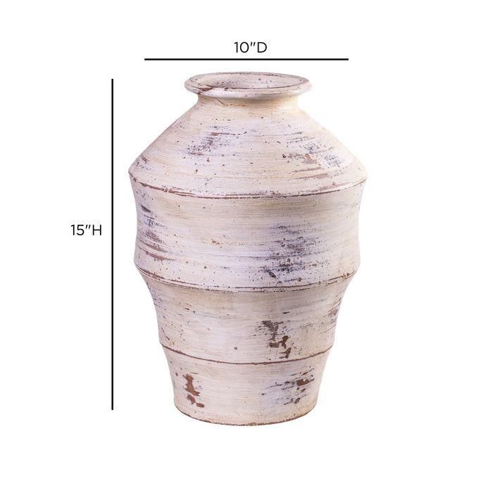 Visha Cream and Blue Terracotta Decorative Vase