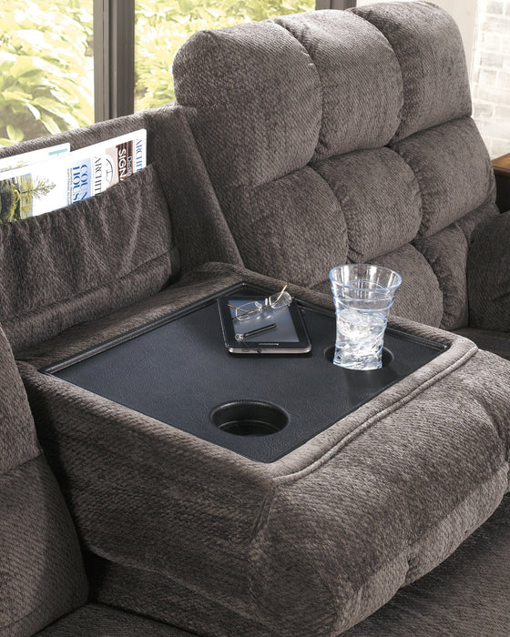 Acieona Reclining Sofa with Drop Down Table