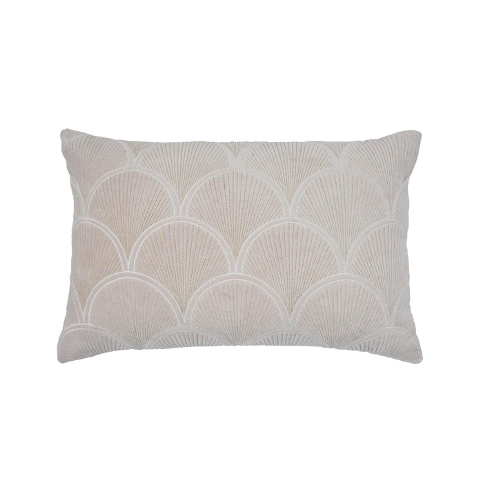 Destiny 24"X16" White Woven Rectangular Throw Pillow