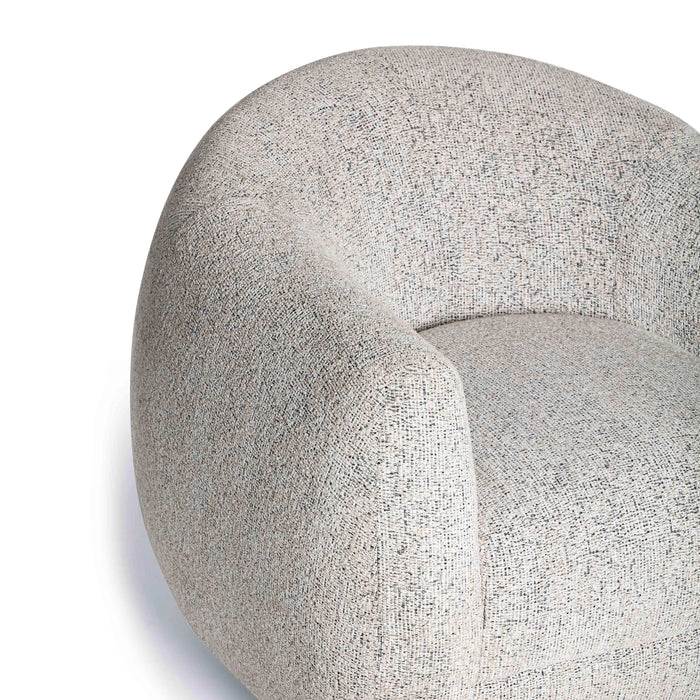 Judy Black and White Woven Performance Fabric Swivel Chair