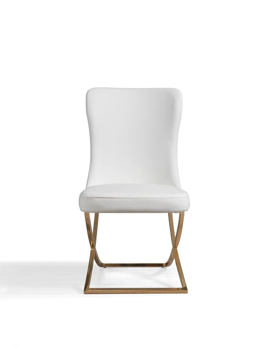 Ottomanson Royal Collection Upholstered Gold Legged Dining Chair, Set of 2