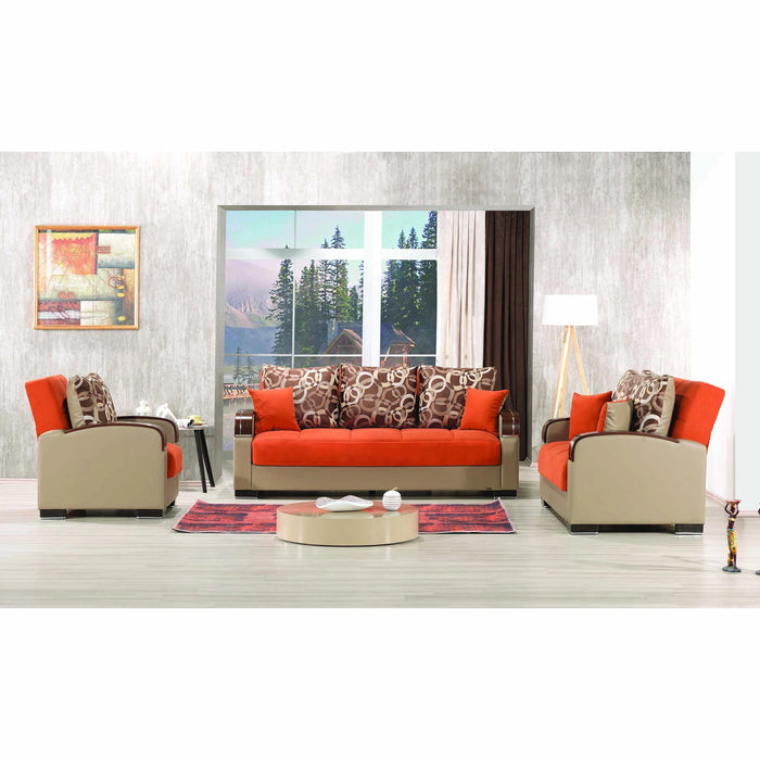 Ottomanson Mobimax Collection Upholstered Convertible Loveseat with Storage