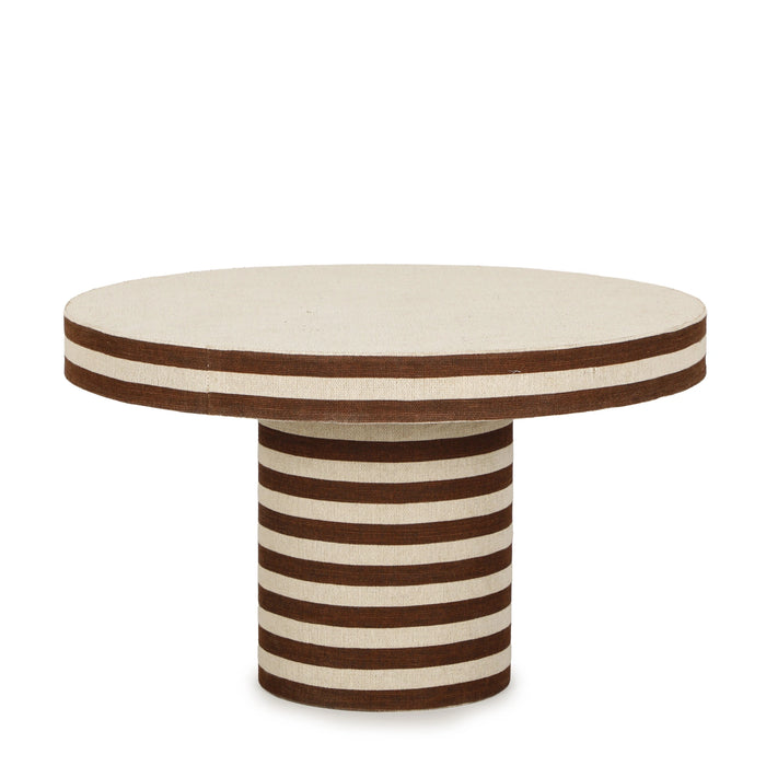 Lyra 30" Natural Striped Cotton Jute Contract-Grade Coffee Table